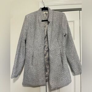 Entro Black White Houndstooth Lined Mid Length Coat Size Small